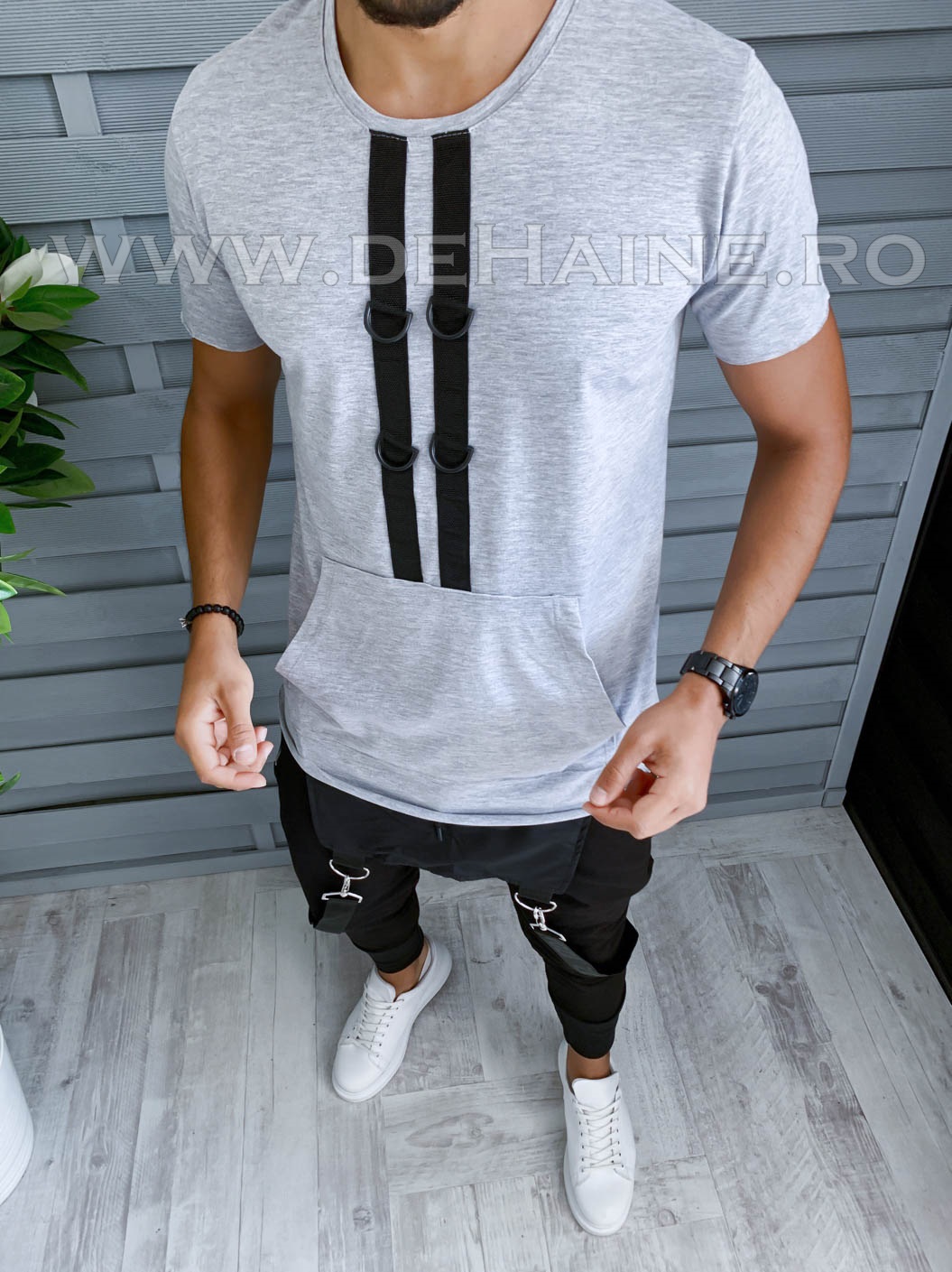 Tricou barbati gri slim fit vagabond b1955 p5-1*
